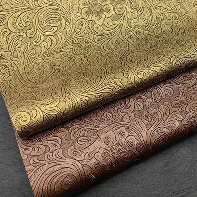 Embossed PVC Flower Pattern Synthetic Leather for Wallet Boxes Shoes Notebooks Decorative Bags-Durable Faux Leather Materials