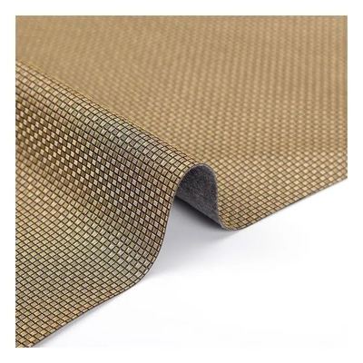 Pvc Metal Shiny Embossed Weave Pattern Artificial Synthetic Leather for Packaging Wallet Box Shoes Notebook Faux Leather Fabric