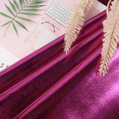 Metal Film PU R61 Sheep Grain Synthetic Leather Clothing Wallet Box Shoes Bag Notebook Faux Leather Fabric