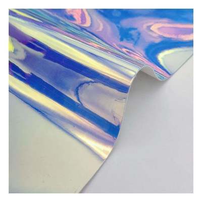 Rainbow Pu Holographic Metallic Colorful Mirror Leather Synthetic Artificial Faux Shoes Case Handbag Notebook Leather Fabric