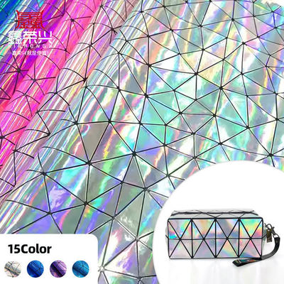 Special PU Laser Mirror Triangulation Synthetic Leather Luggage Handbag Shoes Cosmetic Bag Leather Fabric