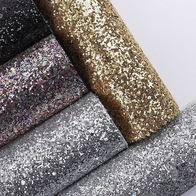 Elastic PU Sparkly Shiny Hexagon Glitter Fabric Synthetic Leather for Shoes Bags Bow Crafts Hat Faux Leather Fabric