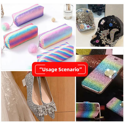 Elastic PU Sparkly Shiny Hexagon Glitter Fabric Synthetic Leather for Shoes Bags Bow Crafts Hat Faux Leather Fabric