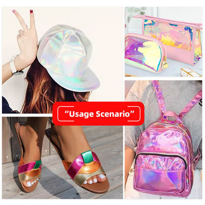 PU Coated Film Glitter Fabric for Shoes Bow Crafts Faux Leather Synthetic Leather Waterproof Stretch for Sofa Lining Outdoor