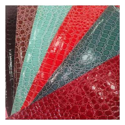 High Gloss Stone Pattern Pvc Synthetic Leather Animal Pattern Shoes Bags and Bags Faux Leather Fabric