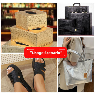 High-Gloss PVC Crocodile Embossed Woven Grain Geometry Animal for Shoe Bag Decor Synthetic Artificial Leather Fabric for Crafts