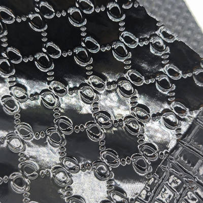 High-Gloss PVC Crocodile Embossed Woven Grain Geometry Animal for Shoe Bag Decor Synthetic Artificial Leather Fabric for Crafts