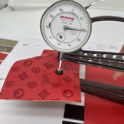 PU Pressed Synthetic Leather for Shoe Bag Package Table Mat Synthetic Faux Leather Fabric