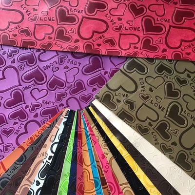 Customize PU Vinyl Fashion Color Change Embossed Synthetic Leather for Shoe Bag Table Mat Faux Leather Fabric