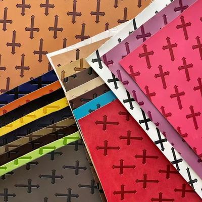 Customize PU Vinyl Fashion Color Change Embossed Synthetic Leather for Shoe Bag Table Mat Faux Leather Fabric