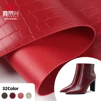 1.8mm Thickness PVC Leather with Crocodile Grain Abrasion-Resistant and Water Resistant for Bags and Shoes