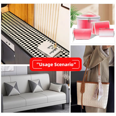 Diamond Square Grain Pattern PVC Leather 34 Colors Available with 1000 Yards MOQ and 100000 Meters Production Capacity