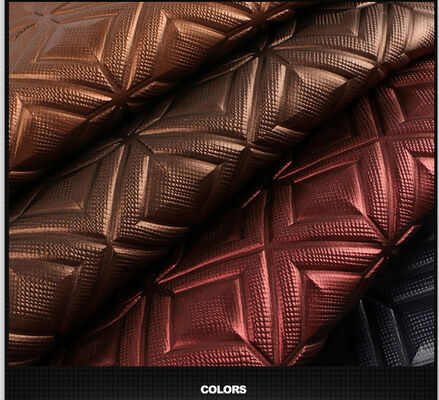 PVC Large Squares Grain Pattern Synthetic Artificial Leather Fabric for Handbags Chairs Beds Shoes Cars Sofas