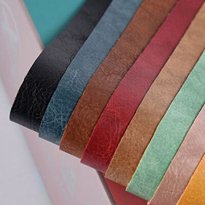 PVC Oily Wax Shinning Tanned Artificial Synthetic Leather for Bag Shoes Sofa Chair Wallet Decorate Belt Faux Leather Fabric