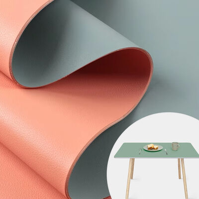 ECO 160cm Wide PVC Cowhide Pattern Double Faced Different Color Artificial Synthetic Leather Shoes Table Mat and Bags Fabric