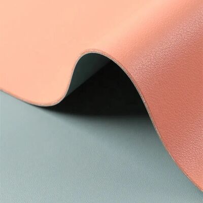 ECO 160cm Wide PVC Cowhide Pattern Double Faced Different Color Artificial Synthetic Leather Shoes Table Mat and Bags Fabric