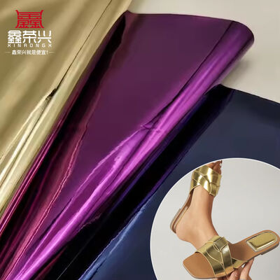 High Quality Synthetic Faux Shoes Handbag Notebook Leather Pu Rainbow Holographic Metallic Colorful Mirror Leather Fabric