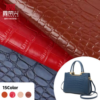 Microfiber PU Synthetic Leather Crocodile Pattern for Bags Shoes Sofas Wallet Cases Notebooks Garments Footballs Outdoor Use