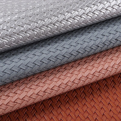 PVC Small Woven Pattern Artificial Synthetic Leather for Bag Packing Box Sofa Chair Belt Faux Leather Fabric Materials