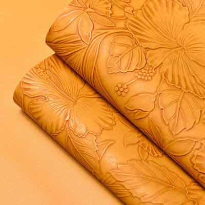 PVC 126 Flower Patterns Embossed Style Artificial Synthetic Leather for Bag Placemat Shoes Decorate Package Faux Leather Fabric