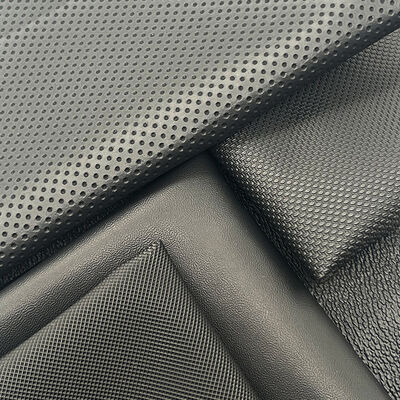 Various Litchi Punch Pinhole Texture PVC Synthetic Leather Embossed Cheap Price Faux Leather for Chair Sofa Car Foot Bag