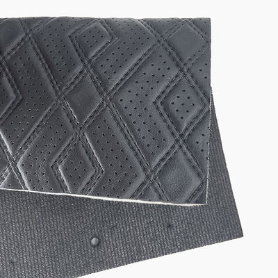 Custom PVC Embroidery Quilted Pearly Lustre Synthetic Leather Needle Punch Foam for Car Seat Cover Sofa Faux Leather Fabric
