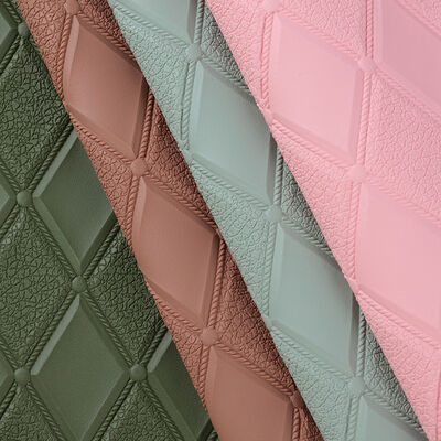 PVC Rhombus Embossed Style Artificial Synthetic Leather for Car Foot Car Seats Sofa Decorate Bag Faux Leather Fabric