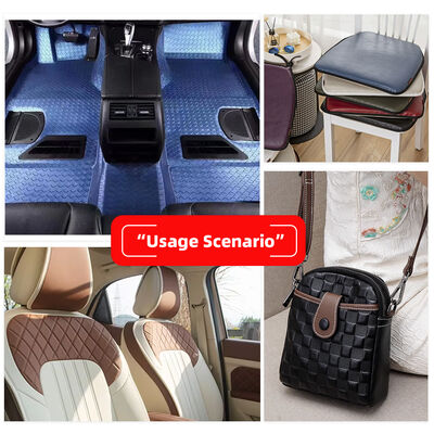 PVC Antiskid Rhombus Embossed Style Artificial Synthetic Leather for Car Foot Car Seats Sofa Decorate Bag Faux Leather Fabric