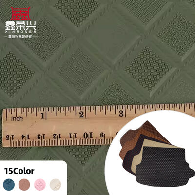 PVC Antiskid Rhombus Embossed Style Artificial Synthetic Leather for Car Foot Car Seats Sofa Decorate Bag Faux Leather Fabric
