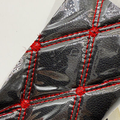 Custom Quilted PVC Leather Car Foot Mat 4.6mm Thick with Foam Padding Stretchy Fit Embossed Embroidered Car Seats Sofas for Bags