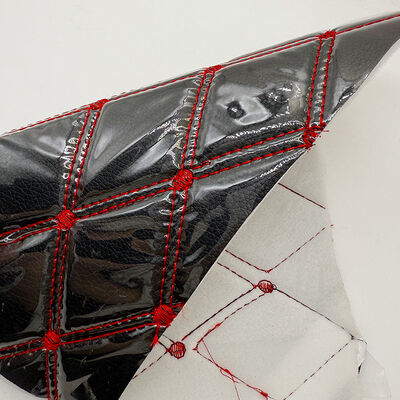 Custom Quilted PVC Leather Car Foot Mat 4.6mm Thick with Foam Padding Stretchy Fit Embossed Embroidered Car Seats Sofas for Bags