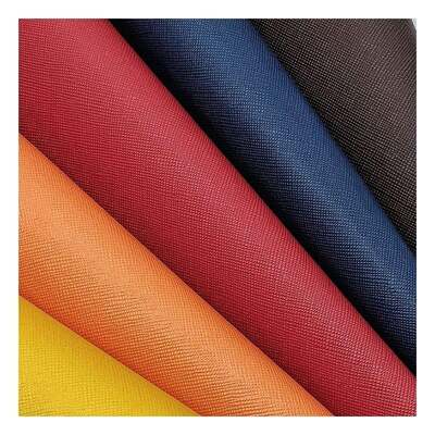PVC Cross Grain Artificial Synthetic Leather for Wallet Packaging Case Shoes Notebook Leather Fabric