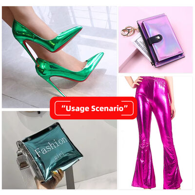 Metal Film PU R61 Sheep Grain Synthetic Leather Clothing Wallet Box Shoes Bag Notebook Faux Leather Fabric