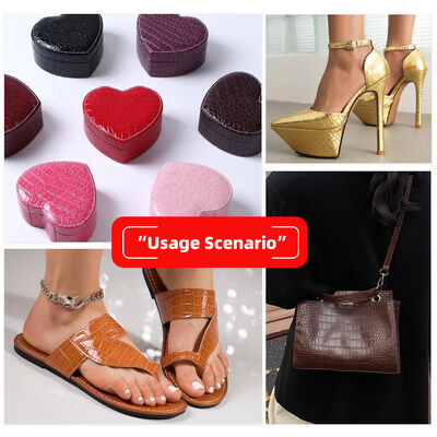Hot Sale PVC Shiny High Gloss Synthetic Leather Embossed Stone Pattern for Shoes Bags Notebooks Furniture Use