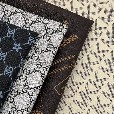 Wholesale 0.5mm Thick PVC Printed Synthetic Artificial Leather Style Bag Packaging Notebook Phone Shell Sofa Faux Leather Fabric