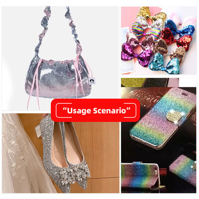 Mesh-Type Coarse Glitter PVC Synthetic Leather Stretch Faux Leather Material for Shoe Luggage Bag Packaging Sofa Outdoor Lining