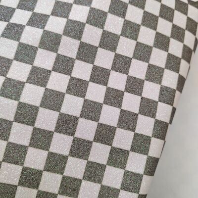 Premium Glitter Checker PVC Leather Fabric for Bags, Wallets, Shoes and Fashion Accessories