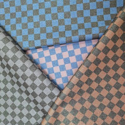 Premium Glitter Checker PVC Leather Fabric for Bags, Wallets, Shoes and Fashion Accessories
