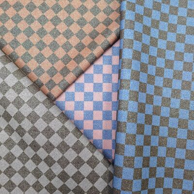 Premium Glitter Checker PVC Leather Fabric for Bags, Wallets, Shoes and Fashion Accessories