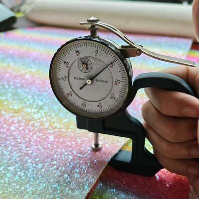 Rainbow Glitter Checker Pattern PVC Synthetic Leather for Bags, Shoes & Crafts