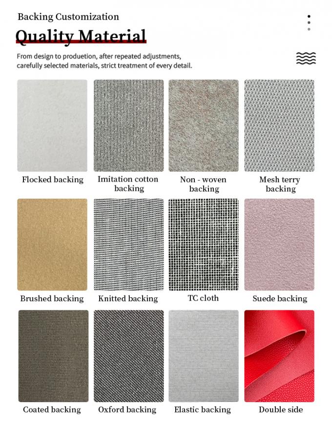 Looped Fabric Woven Pattern PVC Synthetic Leather Embossed Shoes Bags Furniture Crafts Car Faux Leather Fabric Stretch 2