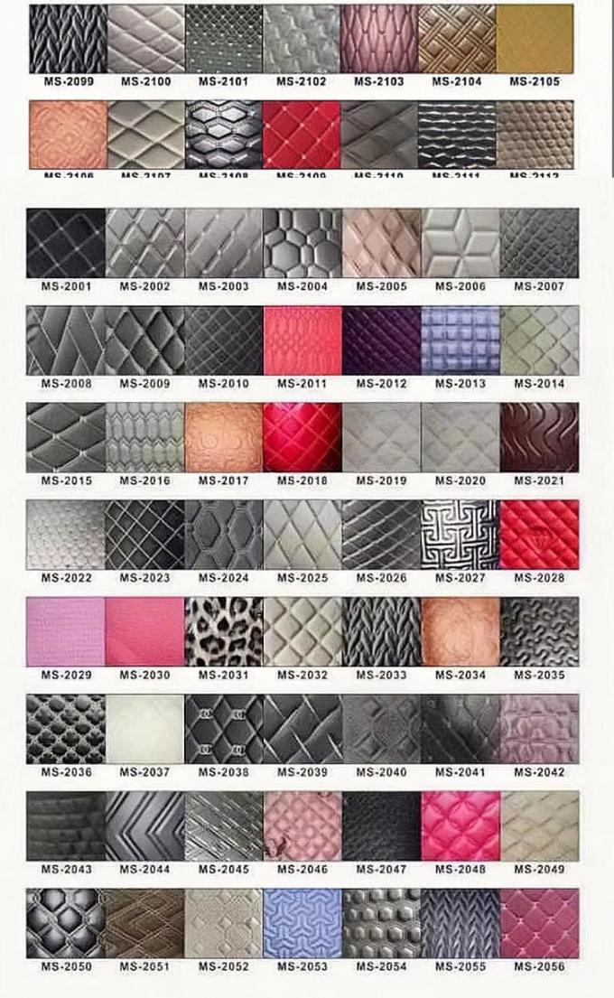 Custom 7.0mm Thick Quilted PVC Synthetic Leather Embroidered Embossed Stretchy Polyurethane Foam Car Seat Foot Decorative Sofas 5