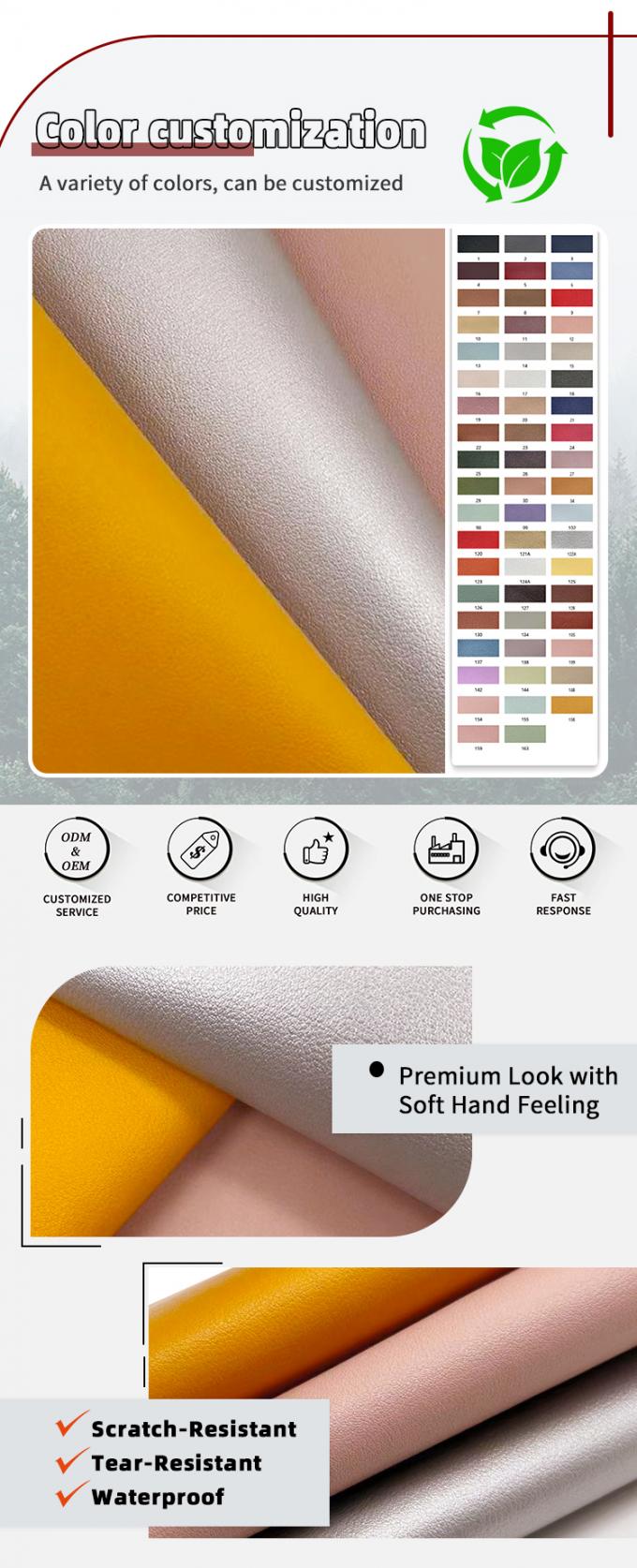 1.3mm PVC 711 Napa Grain Synthetic Artificial Leather 4