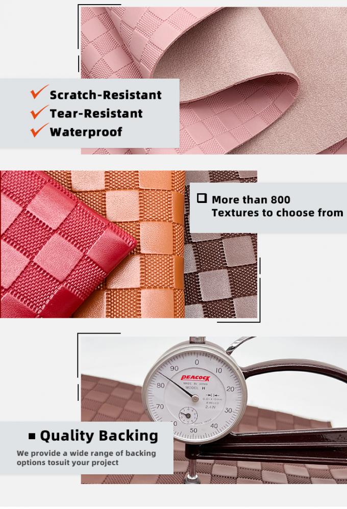 PVC 1.8mm Thick Square Pattern Synthetic Artificial Leather Bag , Table Mat , Shoes , Wallet , Decorate , Belt Faux Leather Fabric 5