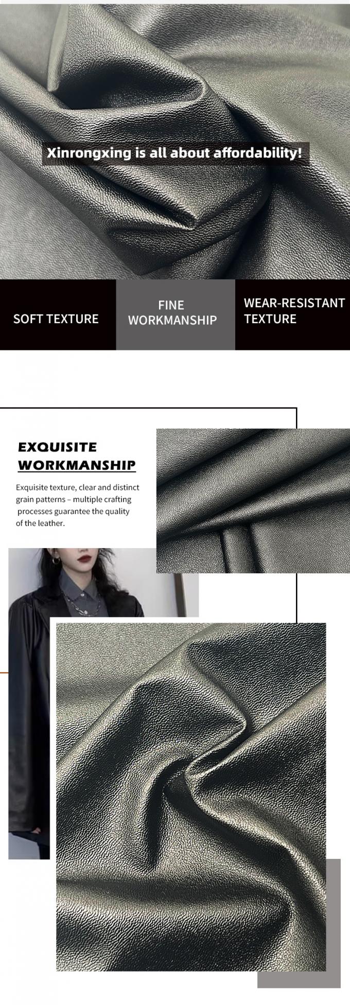 PVC Lambskin Grain Faux Leather Stretch Blackout Waterproof 5