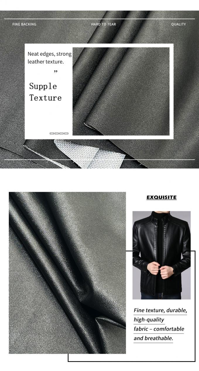 PVC Lambskin Grain Faux Leather Stretch Blackout Waterproof 6