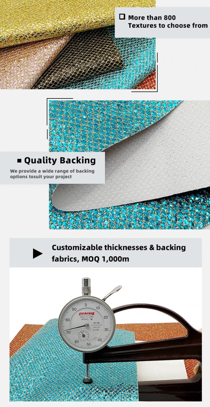 Mesh-Type Coarse Glitter PVC Synthetic Leather Stretch Faux Leather Material for Shoe Luggage Bag Packaging Sofa Outdoor Lining 5