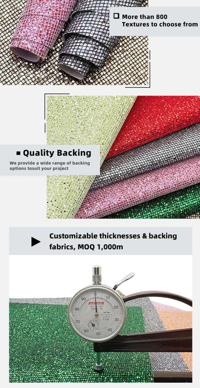 Small-Check Coarse Glitter PVC Synthetic Leather Shoe Jewelry Craft Luggage Bag Packaging Boxes Waterproof Stretch Faux Leather 5