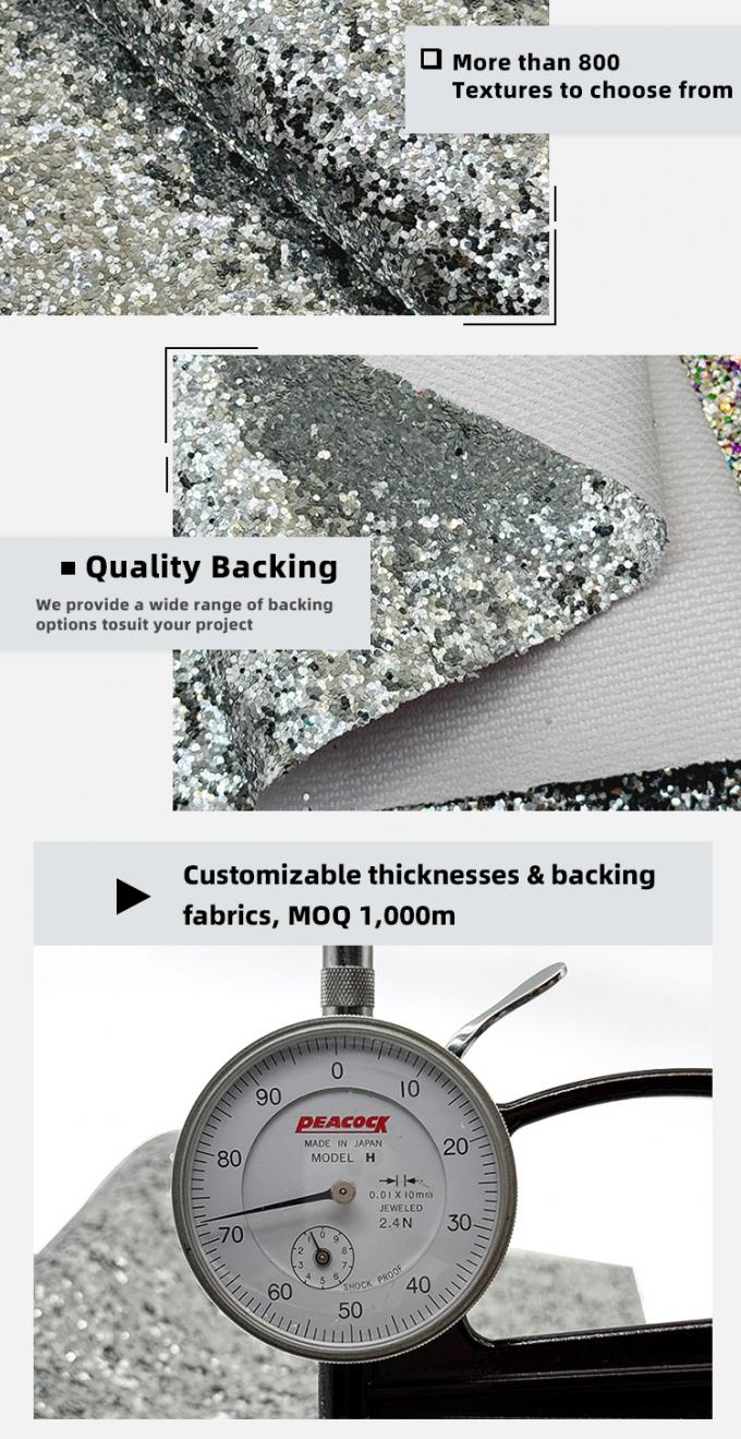 Coarse Glitter PVC Synthetic Leather for Shoe Jewelry Craft Luggage Bag Packaging Boxes Faux Leather Material 5
