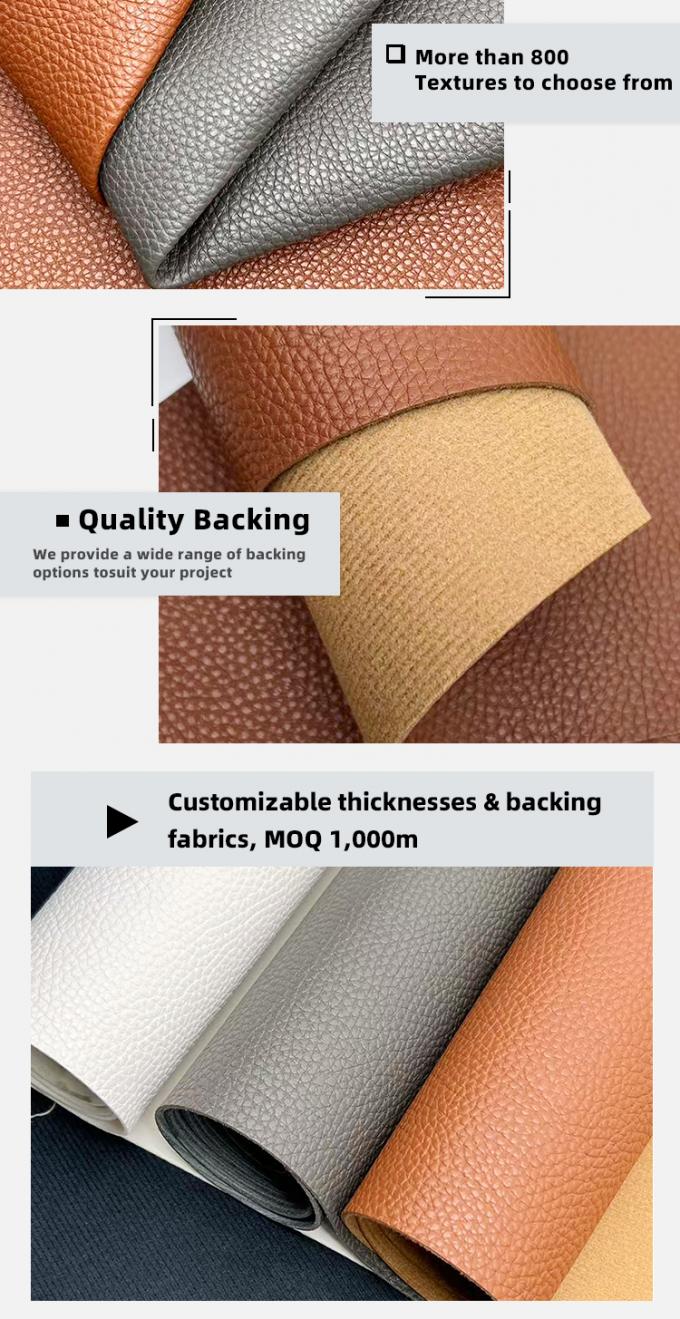 1.8mm Thick PVC Litchi Pattern Synthetic Faux Leather for Bag Table Mat Belt Sofa Decorations-Versatile Furniture Outdoor Craft 5